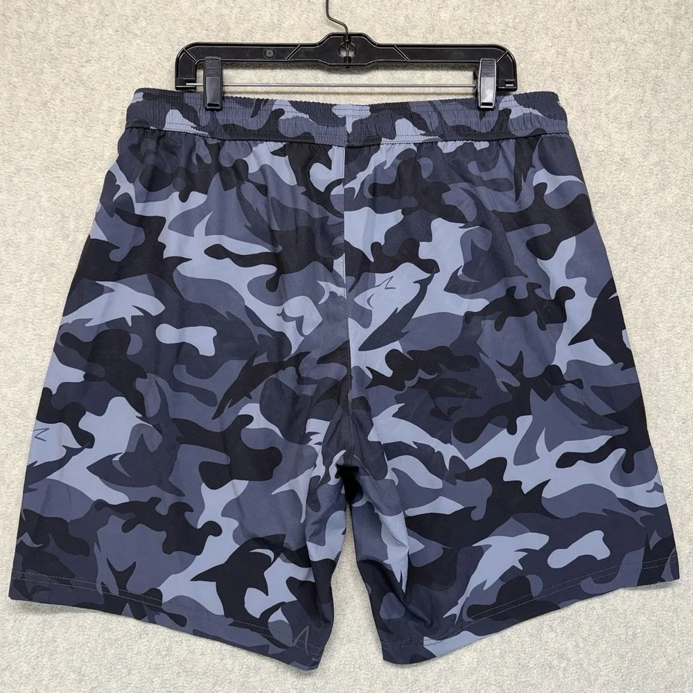 Maamgic‎ Mens Swim Trunks Lot of 2 XXL Lined Black Print Gray Camo Shorts